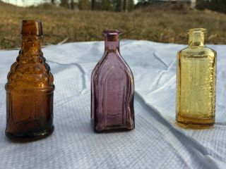 Purple Glass Vintage Antique Medicine Bottle 2