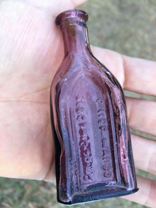 Purple Glass Vintage Antique Medicine Bottle 3