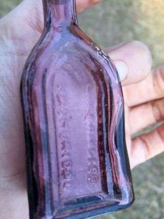 Purple Glass Vintage Antique Medicine Bottle 4