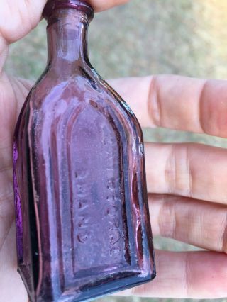 Purple Glass Vintage Antique Medicine Bottle 5