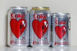 2012 Diet Coke / Coca Cola 3 Cans Set From The Usa,  Heart Truth