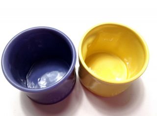 2 WHALER ' S Rum Tiki Mugs Cocktail Glasses Ceramic Cup Yellow & Purple Barware 5