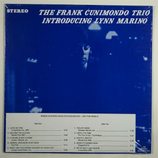 Frank Cunimondo Trio " Introducing Lynn Marino " Private Jazz Funk Lp Mondo Promo
