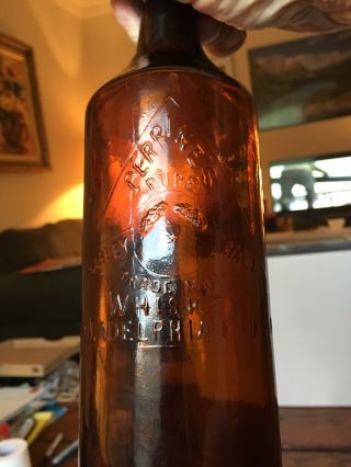 Unusual Blob Top Antique Whiskey Bottle Perrine’s Barley Malt Philadelphia