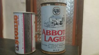 Rare Vintage Flat Top 26 2/3oz Abbots Lager Beer Tin Can
