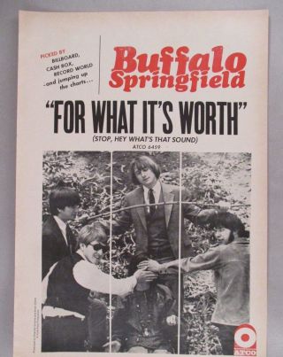 Buffalo Springfield Print Ad - 1967 " For What It 