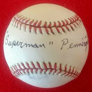 Negro League Star,  Art " Superman " Pennington,  Autographed Mlb Baseball