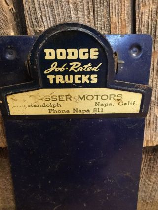 Small Vintage Dodge Truck Metal Clip Board Receipt Holder Motor Service Station 6
