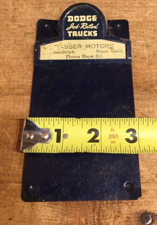 Small Vintage Dodge Truck Metal Clip Board Receipt Holder Motor Service Station 8