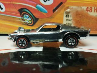 Vintage 1969 Mattel Redline Hot Wheel Silver/chrome Mustang Boss Hoss