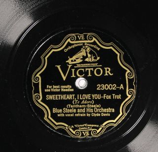 Blue Steele And His Orchestra Victor 23002 E,  Pre War Dance Band 78