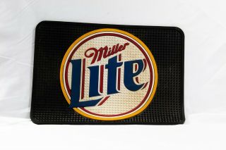 Miller Lite Bar Mat,  Rubber - Like Vintage - Awesome Looking - 13 1/2 X 9 1/2