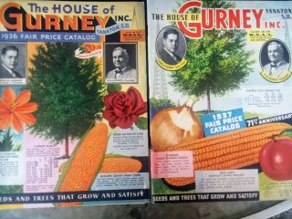 The House Of Gurney 1936 & 1937 Seed Catalogs Yankton South Dakota