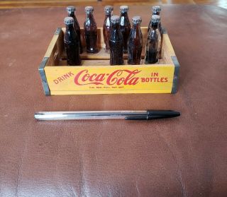 Coca - Cola Miniature Bottle With Wooden Crate,  Philippines