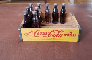 Coca - Cola Miniature Bottle With Wooden Crate,  Philippines 5
