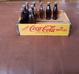 Coca - Cola Miniature Bottle With Wooden Crate,  Philippines 6