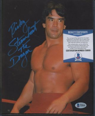 Ricky Steamboat Signed 8x10 Photo Blue Auto Autograph Beckett Bas