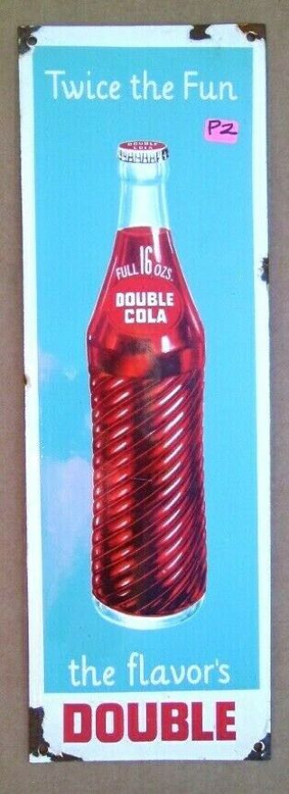 Double Cola Soda Enamel Porcelain Style Advertising Sign General Store P2