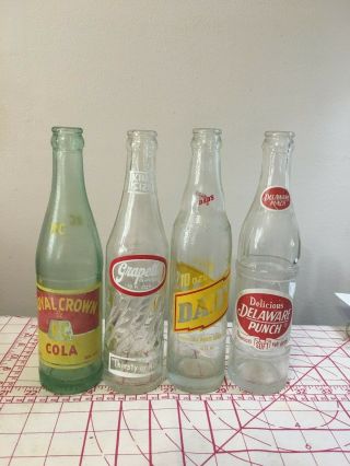 Four 1950s Vintage Soda Pop Bottles