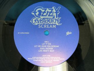 Ozzy Osbourne Scream 2xLP 180g Vinyl 2010 Epic Records 88697775151 1st Pressing 6