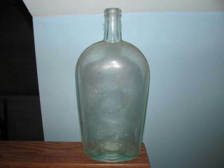 Whiskey Flask L.  Lehman Elizabeth,  N.  J.  (lite Green Glass Quart)