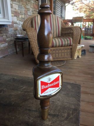 Budweiser Beer 3 Sided Wooden Tap Handle Vintage
