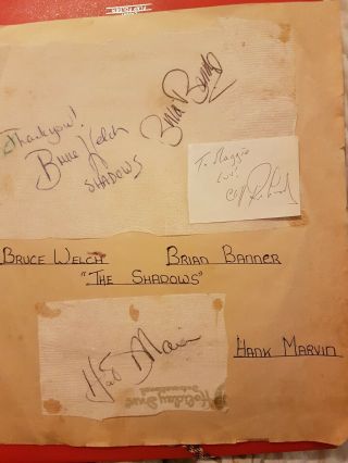 Cliff Richard And The Shadows.  Vintage Autographs