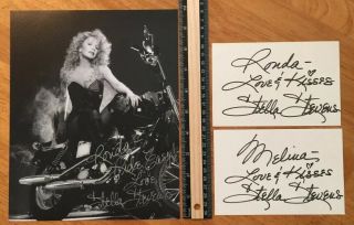 3 Stella Stevens Hand Signed Autograph - A Collectors Must Have