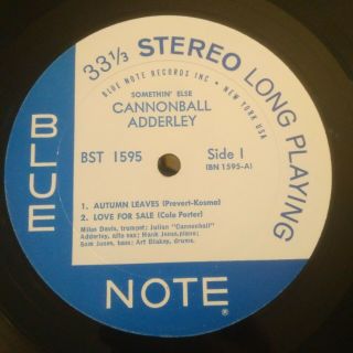 SOMETHIN ' ELSE CANNONBALL ADDERLEY Miles Davis Blue Note 1595 STEREO ear 8