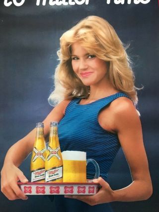 Vintage 1982 Miller High Life Poster,  Beer,  31”x18” 2