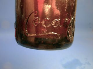 RARE 1913 KNOXVILLE TENN AMBER COCA COLA STRAIGHT SIDE BOTTLE DOUBLE STRIKE 2