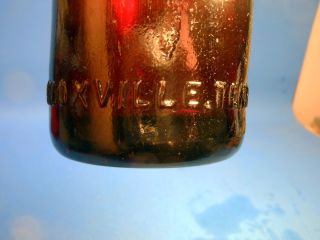 RARE 1913 KNOXVILLE TENN AMBER COCA COLA STRAIGHT SIDE BOTTLE DOUBLE STRIKE 5