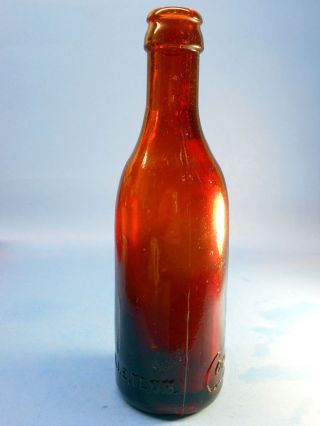 RARE 1913 KNOXVILLE TENN AMBER COCA COLA STRAIGHT SIDE BOTTLE DOUBLE STRIKE 7