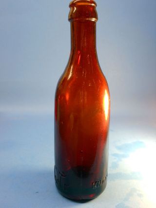 RARE 1913 KNOXVILLE TENN AMBER COCA COLA STRAIGHT SIDE BOTTLE DOUBLE STRIKE 8