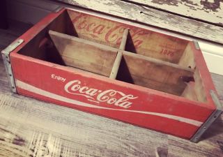 Vintage 1976 Red Coke Coca Cola Wood Soda Pop Case Crate