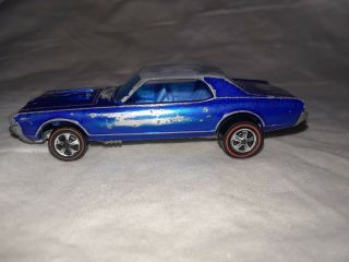 Mattel Hot Wheels Redline Vintage 1967 Custom Cougar Blue Diecast Car