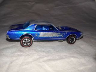 Mattel Hot Wheels Redline Vintage 1967 Custom Cougar Blue Diecast Car 3