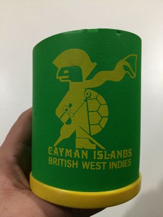 Cayman Islands British Indies West Koozie Beer Pop Cola Can Holder Green Vtg 80s