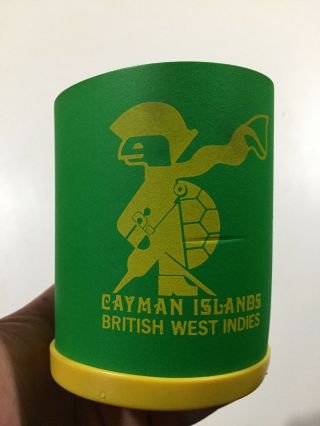 Cayman Islands British Indies West Koozie Beer Pop Cola Can Holder Green Vtg 80s 3