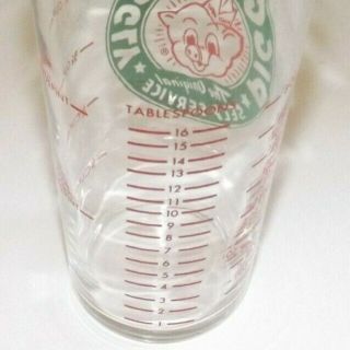 Vtg Piggly Wiggly Advertising Measuring Cup Glass w Spout Grocery Store Promo 3