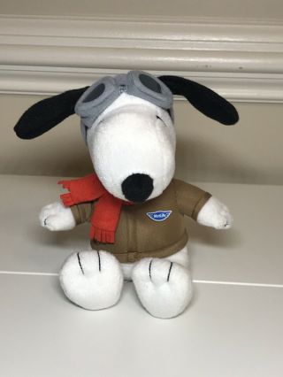 Snoopy Metlife Plush Doll 6 " Flying Ace Pilot W/goggles Cartoon Character -