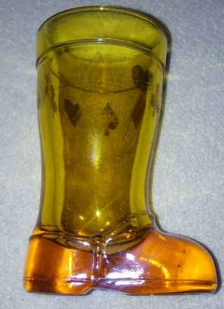 Vintage 1960s Italy Signed Mod Dep Boot Shaped Shot Glass Yellow