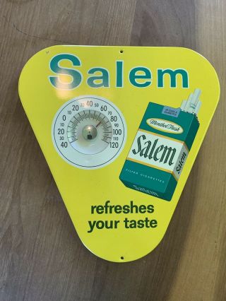 Vintage Salem Cigarettes Thermometer Metal Tin Advertising Sign