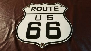 Vintage Us Route 66 Porcelain Gas Auto Transportation Dot Service Station Sign