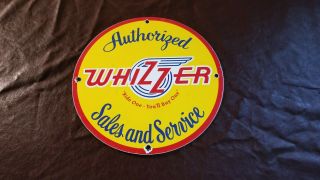 Vintage Whizzer Porcelain Motor Bike Motorcycle Dealership Sales Service Sign