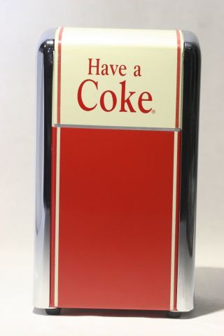 Vintage 1992 Coca - Cola Have A Coke Dual Sided Metal Napkin Holder Dispenser