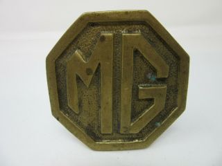 Vintage Mg (morris Garage) Car Brass Belt Buckle