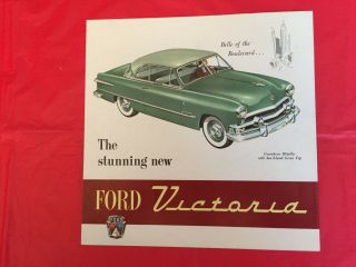 1951 Ford " Victoria " Car Dealer Sales Brochure