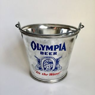 Vintage Olympia Beer It’s The Beer Powered By Oly Metal Bucket Ice Pail