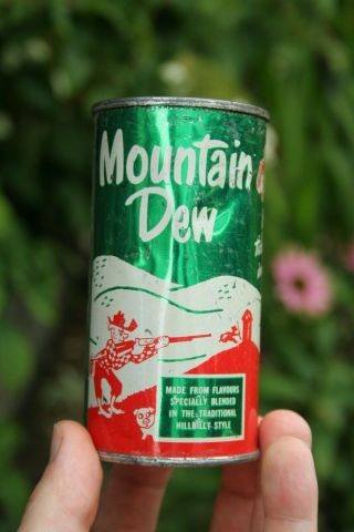 Mountain Dew Hillbilly Vintage Steel 10 Oz Canadian Soda Can
